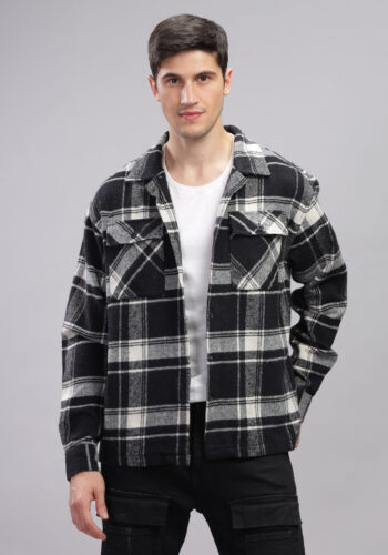 Checked Double Flap Pocket (Black)