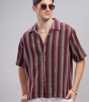 Boxy Vertical Striped (Maroon)
